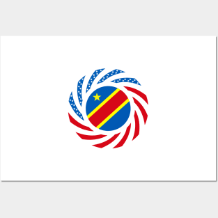 Congolese American (Democratic Republic) Multinational Patriot Flag Series Posters and Art